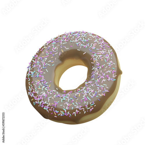 3d donut isolated on white