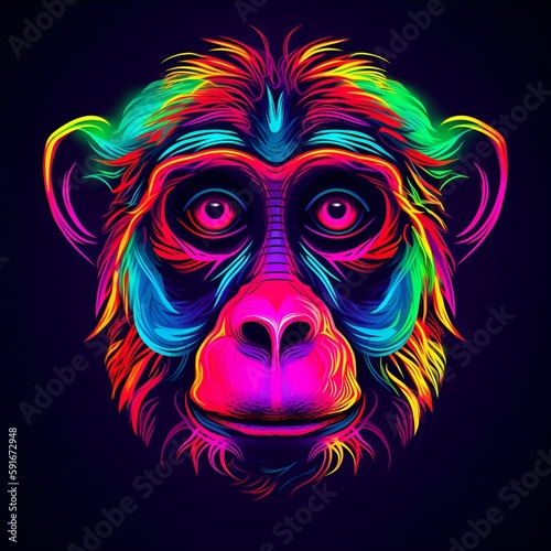 monkey   monkey head   neon monkey   wall paper   post csrd