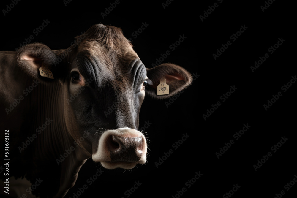 portrait of a cow, Generative AI
