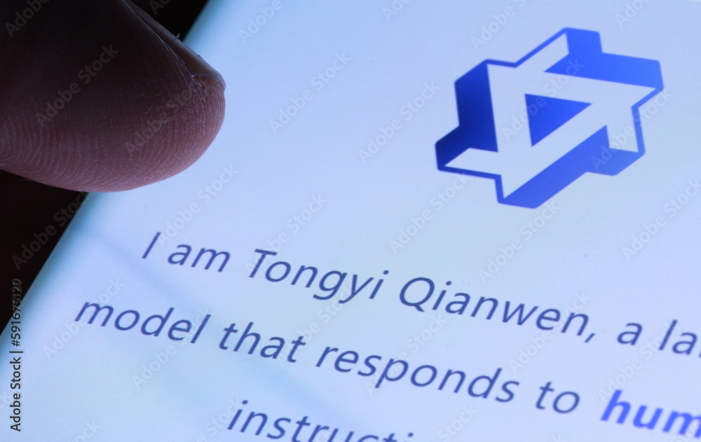 Tongyi Qianwen Logo Seen On Smartphone Screen Tongyi Qianwen AI Is 