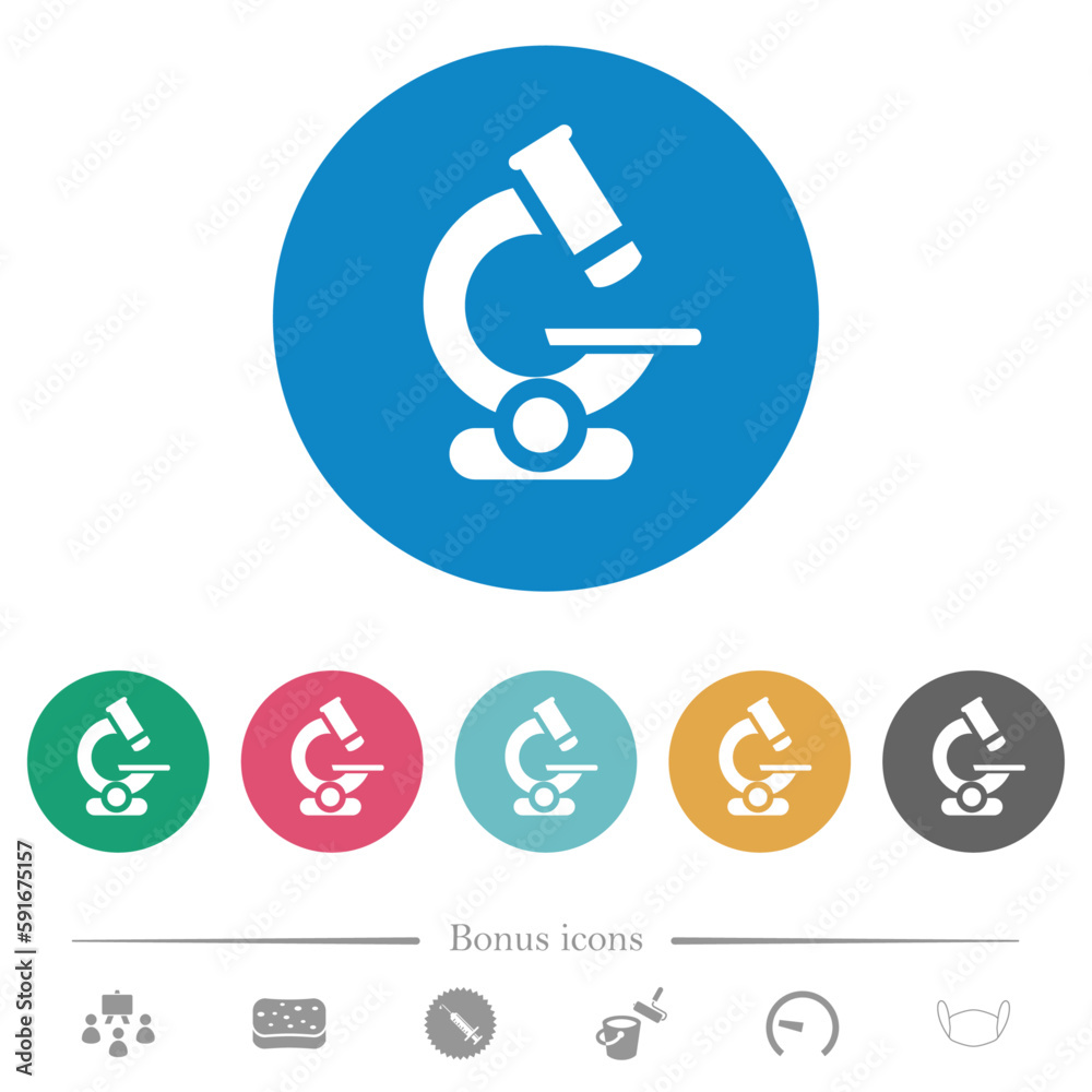 Microscope flat round icons Microscope flat round icons