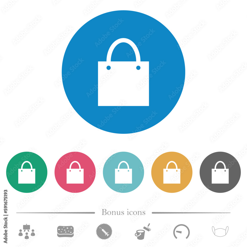 Shopping bag flat round icons Shopping bag flat round icons