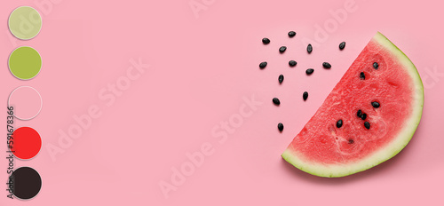Slice of tasty watermelon w...
