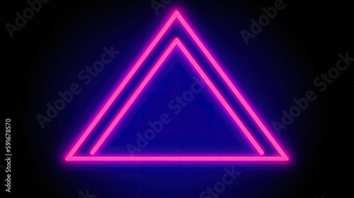 A neon pink triangle on a black background created with Generative AI technology