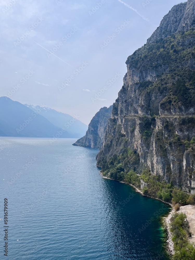 lake and mountains, lake Garda Italy 