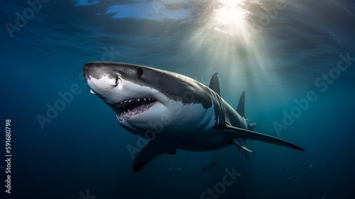 Exploring the Depths with Great White Sharks © Emojibb.Family
