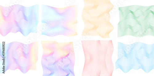 Set Linear background. Soft rainbow color. Design elements. polygonal lines. guilloche. Protective layer for the template of banknotes, diplomas and certificates. Vector illustration EPS 10