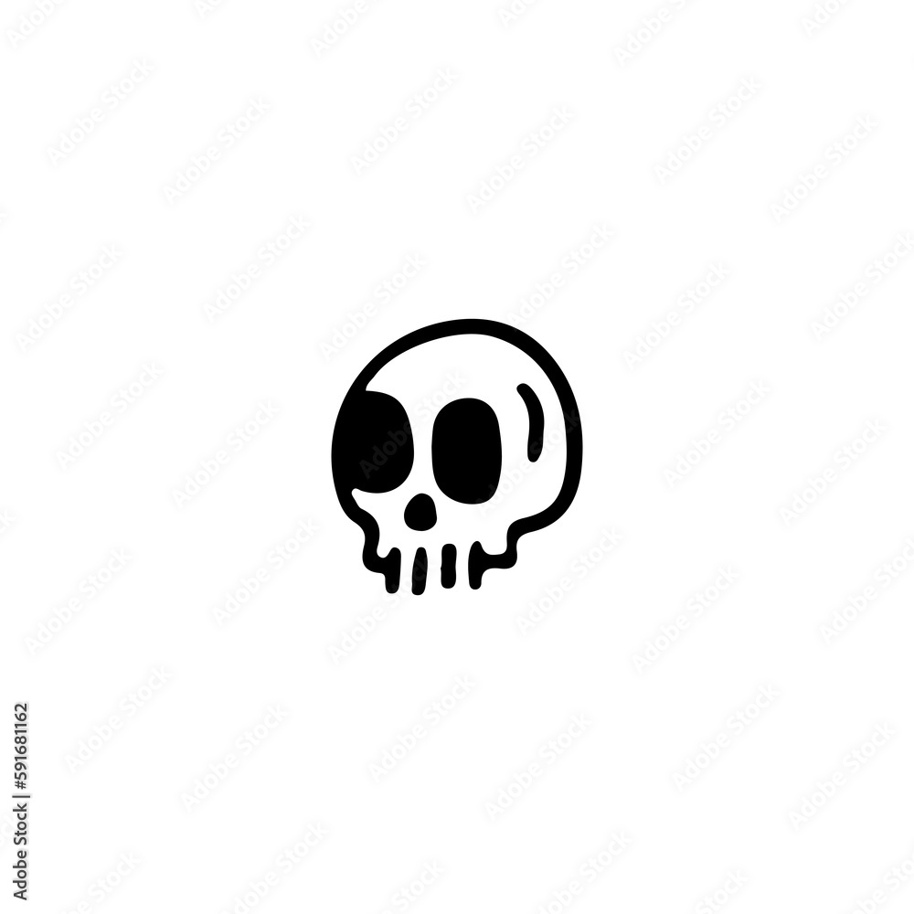 vector illustration of a funny skull doodle vector illustration of a funny skull doodle