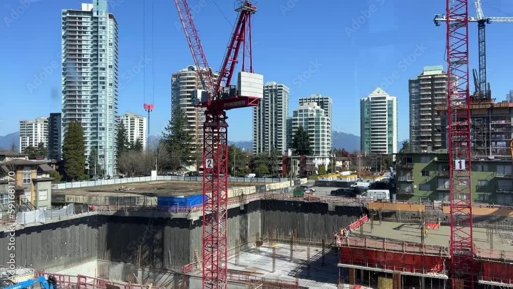 Shooting from the front window of skytrain, he passes under the bridges