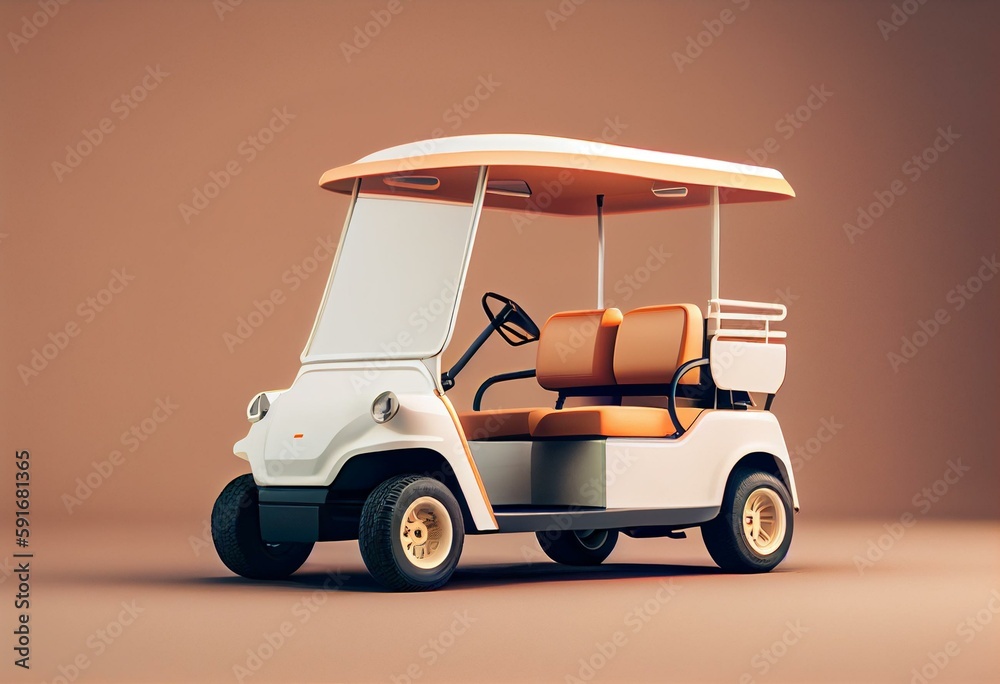 Golf Cart Isolated. Generative AI