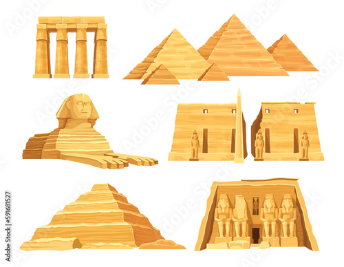 Set of ancient egyptian architecture