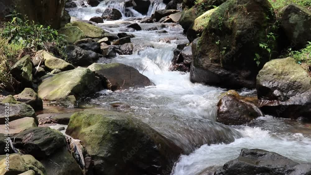 the beauty of the river flow in the mountains surrounded by tropical rainforest the beauty of the river flow in the mountains surrounded by tropical rainforest