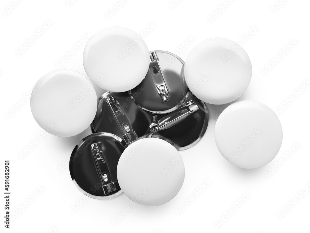Blank badges isolated on white background Stock Photo | Adobe Stock
