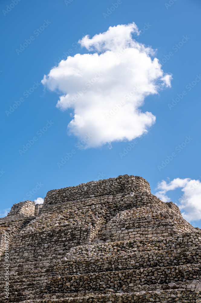 Ancient mayan ruins of Chacchoben in the jungle near the cruise terminal at Costa Maya.