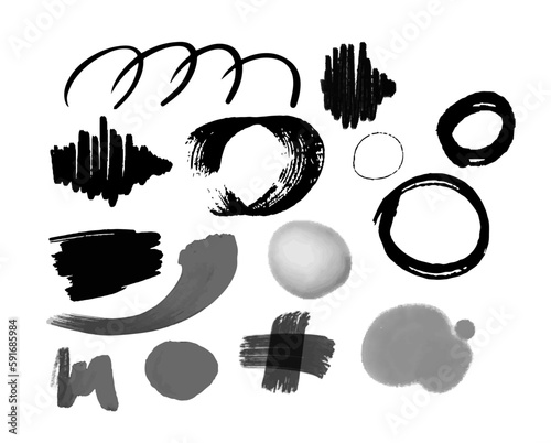 Set of hand drawn graphic elements