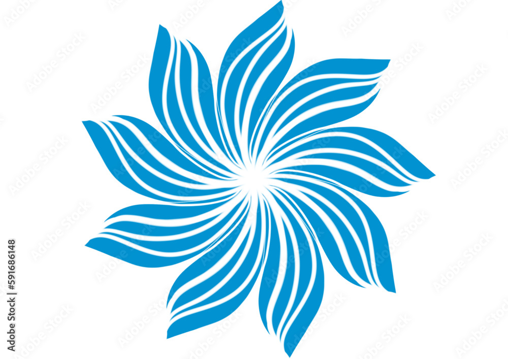 flower icon, Blue flower on white background