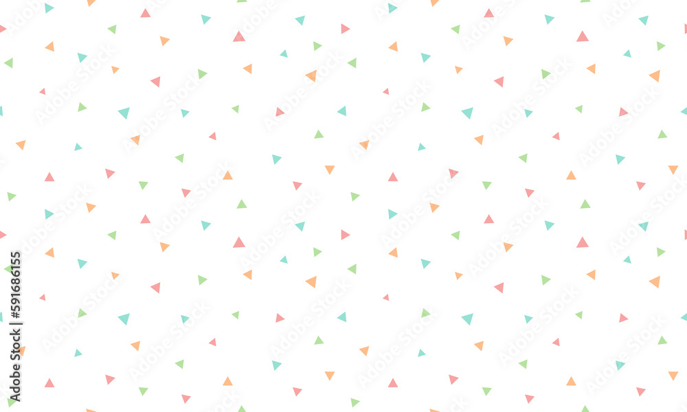 Colorful triangles seamless pattern on white background. Vector Repeating Textures.