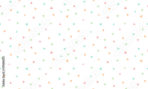 Colorful triangles seamless pattern on white background. Vector Repeating Textures.