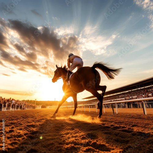 riding horse on sunset, ai © Fatih Nizam
