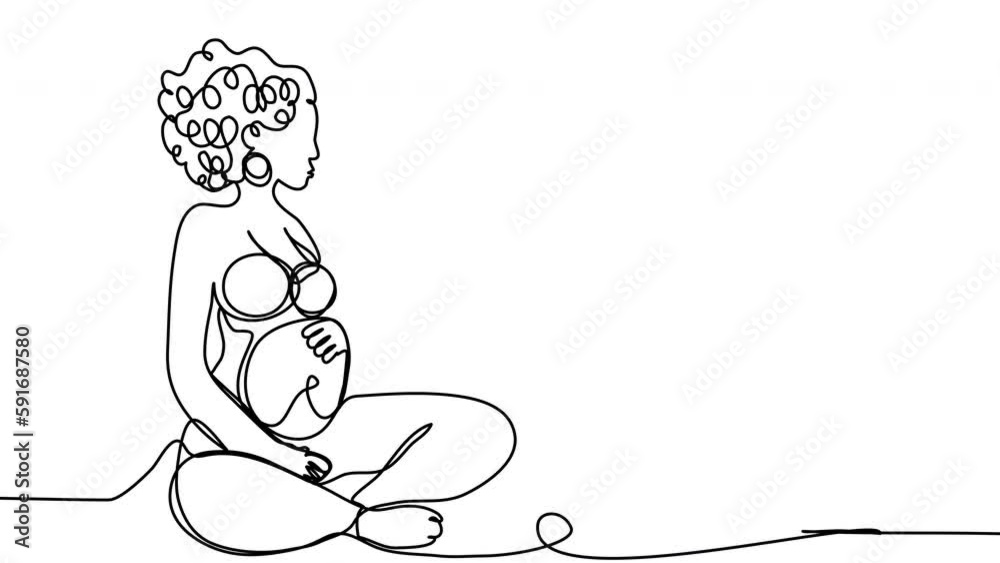 Self-drawing Pregnant women in lotus position by one line on white screen. The concept of relaxation, yoga, pregnancy, childbirth. 4k whiteboard of moms club with alpha channel. Stock loop video. Self-drawing Pregnant women in lotus position by one line on white screen. The concept of relaxation, yoga, pregnancy, childbirth. 4k whiteboard of moms club with alpha channel. Stock loop video.