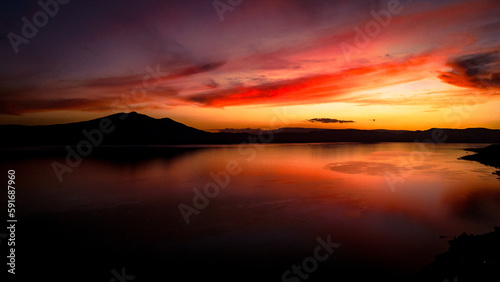 sunset in lake © Diego