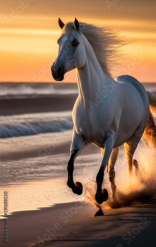horse on the beach  ai