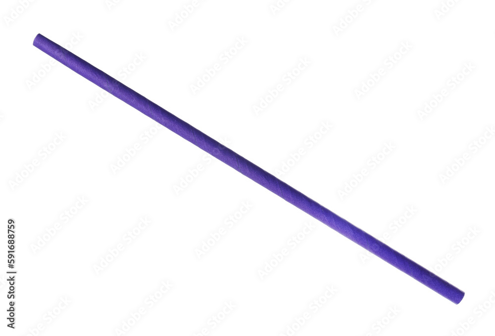Purple paper cocktail tube isolated on white Purple paper cocktail tube isolated on white