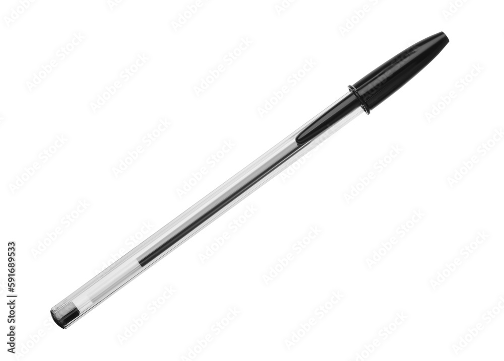 New stylish black pen isolated on white New stylish black pen isolated on white