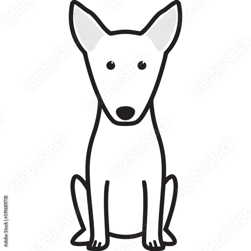 Bull Terrier Dog Breed Cartoon Kawaii Sketch Hand Drawn Watercolor Painting Silhouette Sticker Illustration Sublimation EPS Vector Graphic