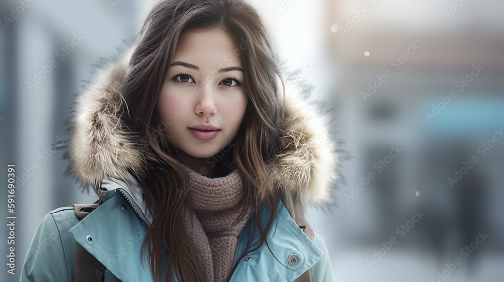 冬に雪の降る街を歩くコートを着た女性(Generative AI)
冬に雪の降る街を歩くコートを着た女性(Generative AI)
