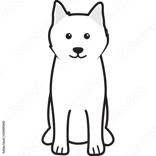 Samoyed Dog Breed Cartoon Kawaii Sketch Hand Drawn Watercolor Painting Silhouette Sticker Illustration Sublimation EPS Vector Graphic © MARWA BELAL