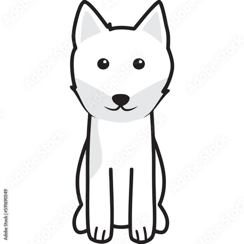 Siberian Laika Dog Breed Cartoon Kawaii Sketch Hand Drawn Watercolor Painting Silhouette Sticker Illustration Sublimation EPS Vector Graphic
