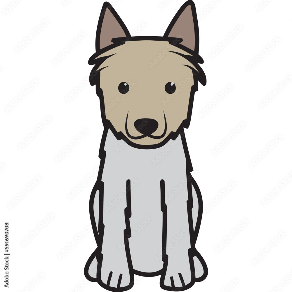 Obraz premium Bouvier Des Ardennes Dog Breed Cartoon Kawaii Sketch Hand Drawn Watercolor Painting Silhouette Sticker Illustration Sublimation EPS Vector Graphic