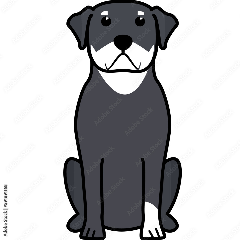 Fototapeta premium Rottweiler Dog Breed Cartoon Kawaii Sketch Hand Drawn Watercolor Painting Silhouette Sticker Illustration Sublimation EPS Vector Graphic