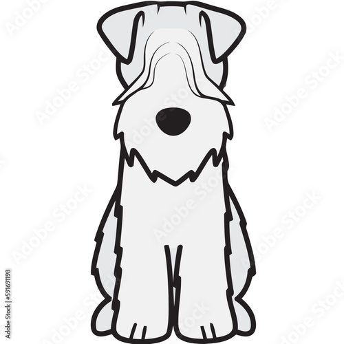 Soft Coated Wheaten Terrier Dog Breed Cartoon Kawaii Sketch Hand Drawn Watercolor Painting Silhouette Sticker Illustration Sublimation EPS Vector Graphic
