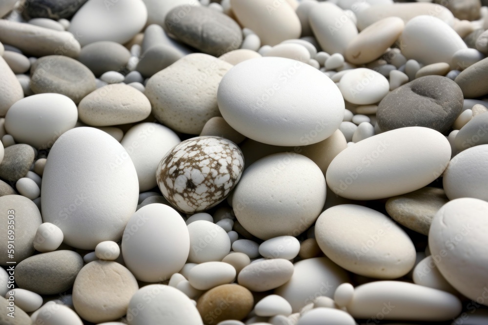 Abstract background with dry light stones or pebbles, selective focus. AI generated, human enhanced. Abstract background with dry light stones or pebbles, selective focus. AI generated, human enhanced.