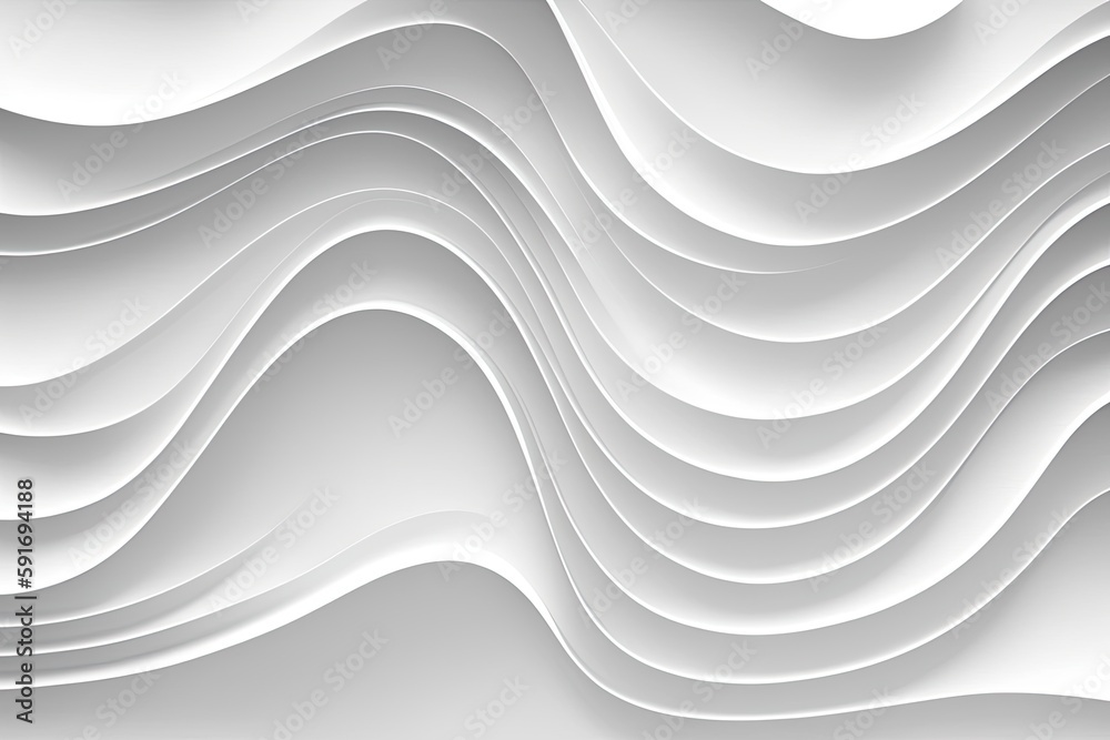 Obraz premium white abstract background with flowing waves. Generative AI