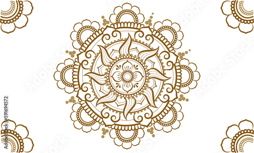 エスニックマンダラ背景壁紙イラスト