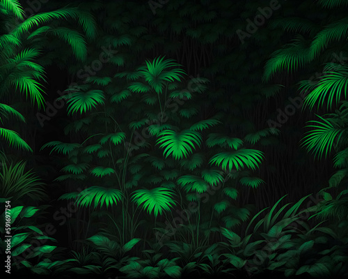 Forest Background. Trees background. Tree sheets background. Generative AI.