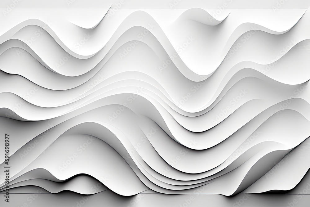 Obraz premium white wall with a wavy pattern. Generative AI