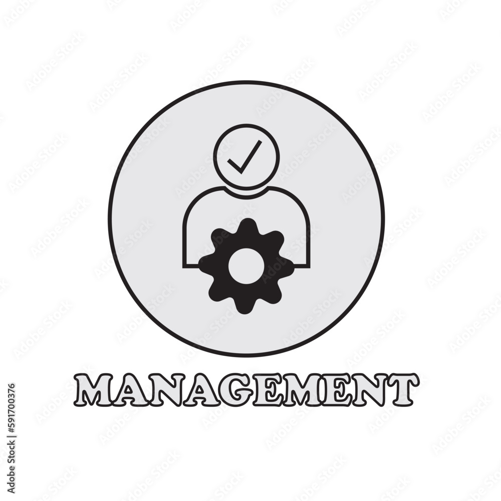 Management Icon Vector Image Illustration Isolated on White Background