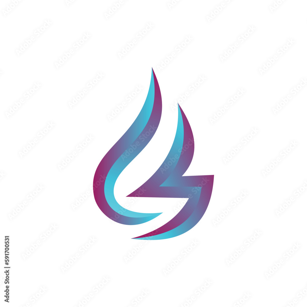 Obraz premium LS abstract water drop or blue fire flame logo symbol