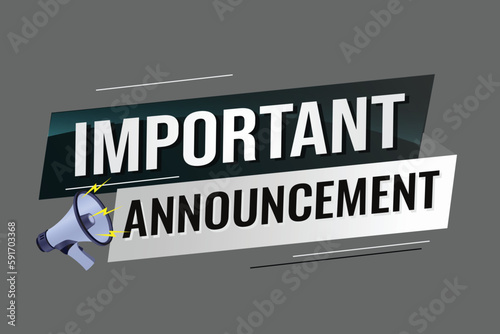 important announcement word concept vector illustration lines modern futuristic 3d style for landing page template ui web mobile app poster banner flyer background gift card coupon label wallpaper