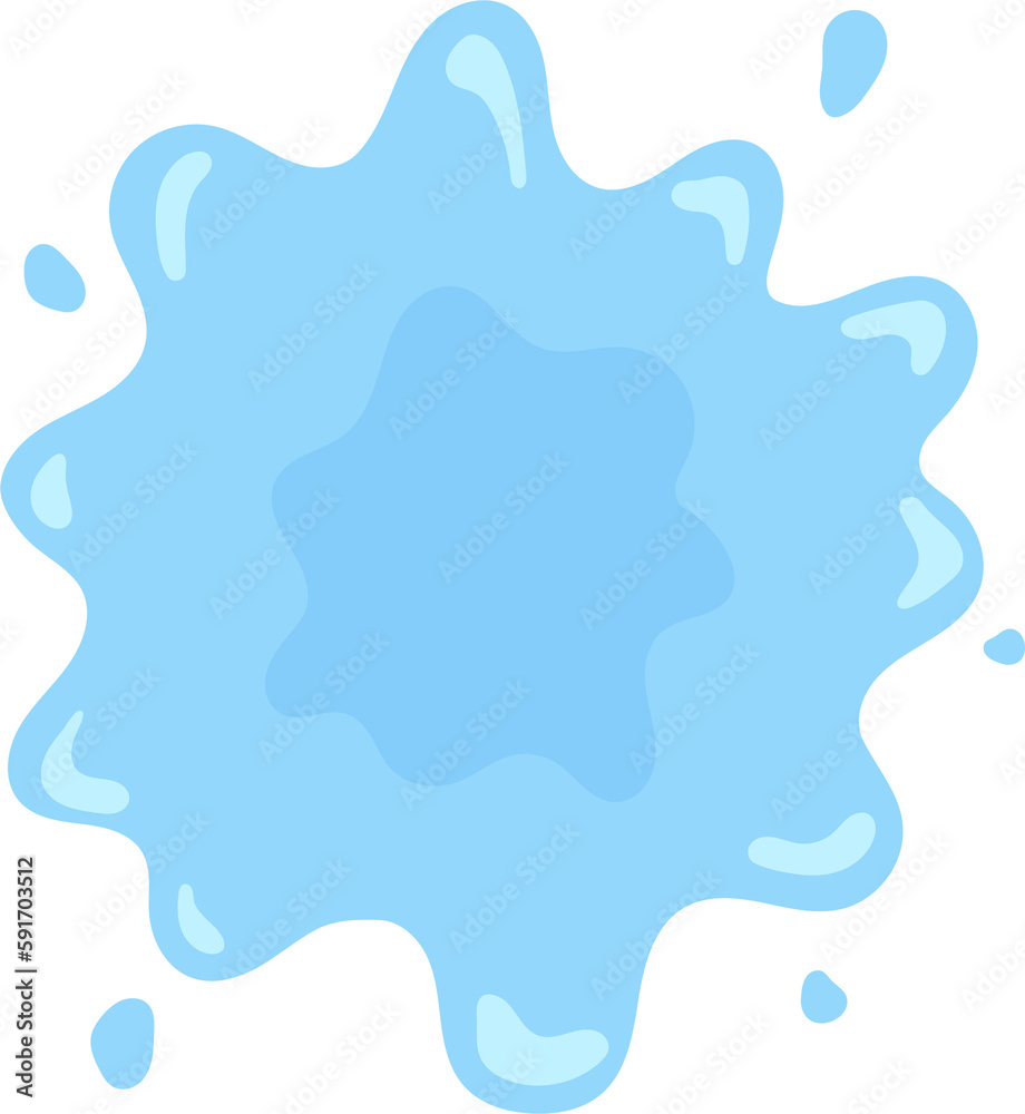 Blue water splash, element and illustration