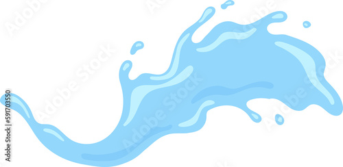 Blue water splash, element and illustration