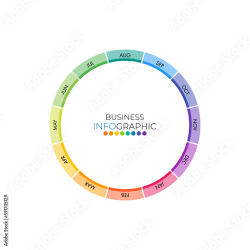 Art  Illustration Concept of colorful Time Wheel or Month Wheel vector illustration with can be rotate to wheel to mark point.