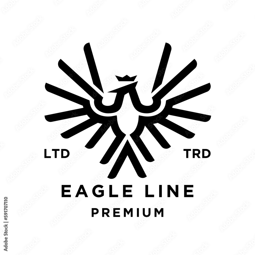 Obraz premium Eagle Line abstract logo icon design illustration