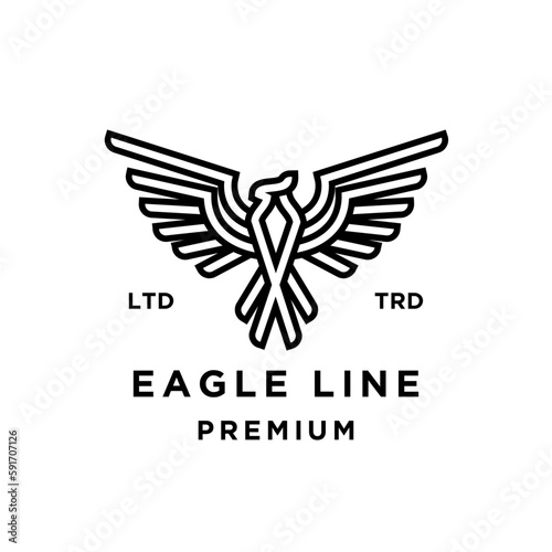 Eagle Line abstract logo icon design illustration