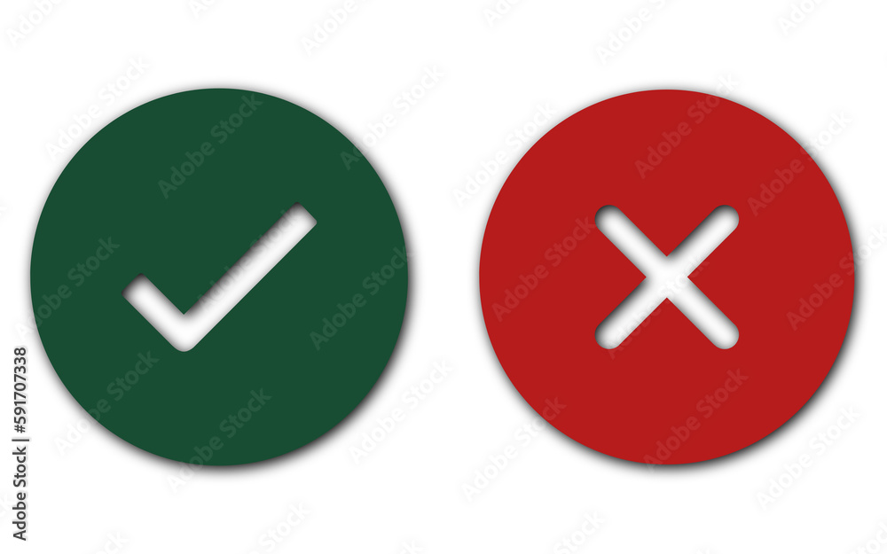 yes and no check mark green and red colour illustration icons with transparent background yes and no check mark green and red colour illustration icons with transparent background
