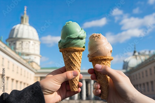 ice cream, cone, dessert, cool, delicious